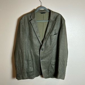 Q By Flynt Green Blazer Jacket Spicoli Linen Blend Knit‎ Blazer